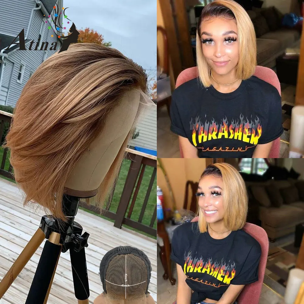 Парик из человеческих волос с эффектом омбре предварительно выщипанные