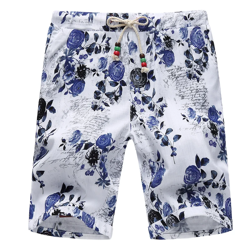 

2021 Summer Men's Personality Printing Fashion Casual Shorts Large Size Loose Stretch Breathable Cotton Beach Shorts 5XL 6XL