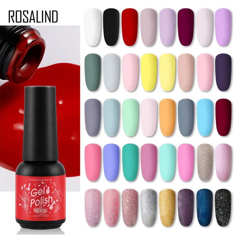 

ROSALIND Nail Gel Polish Matt Top Lamp Semi Permanent Nails Art Lacquer All For Manicure Gellak Polish Hybrid Varnishes