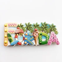 qiqipp florida coconut beach ocean wind tourism memorial decoration crafts magnetic fridge magnet