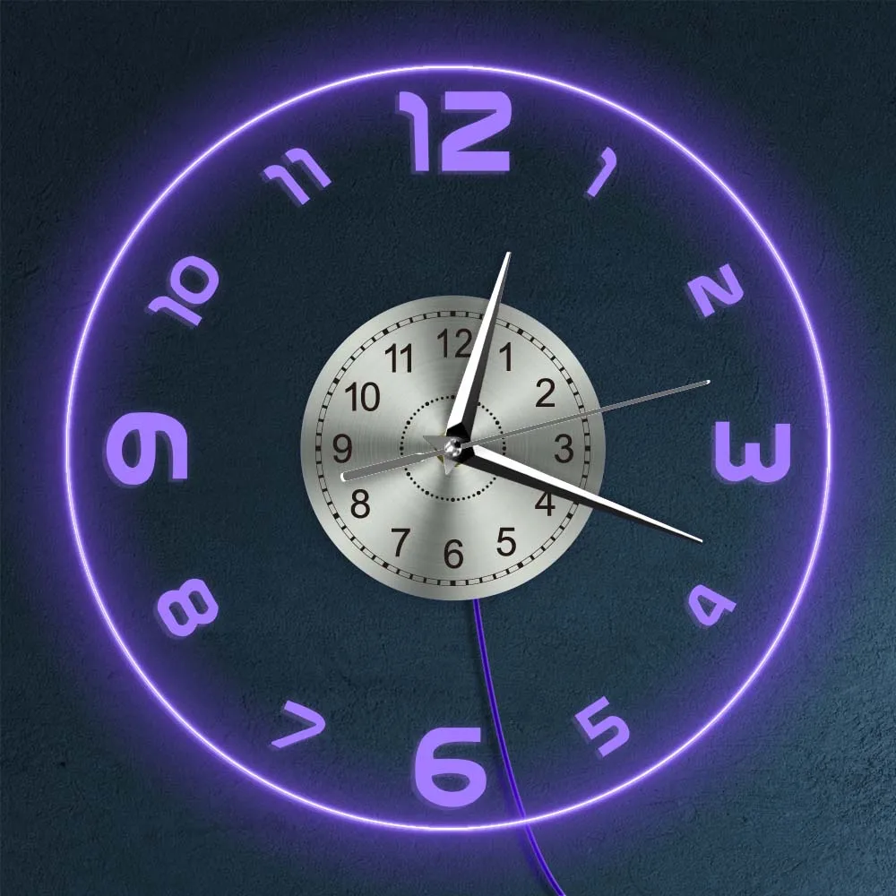 Настенные часы с подсветкой в современном дизайне цветные клевые комнатные