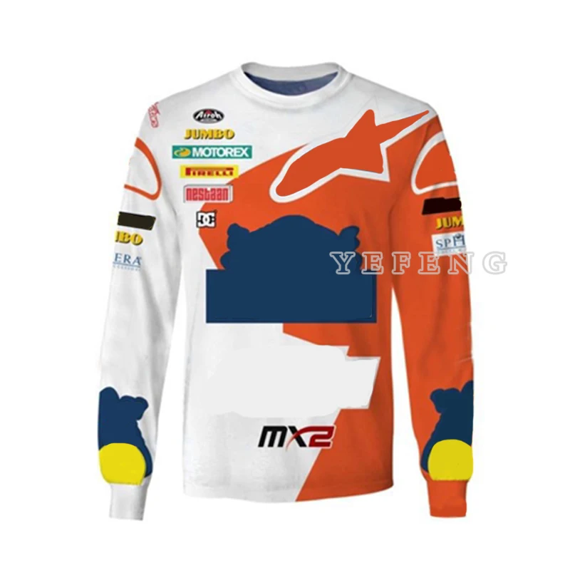 

For KTM Red Colour Bull Alpine Summer Orange T-Shirt Racing Moto Gp Motorcycle Motocross Riding Bike Off-road Team Jerseys