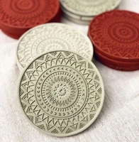 silicone round coaster molds concrete cup holder tray molds hollow plate tray molds pattern jesmonite trinket tray molds
