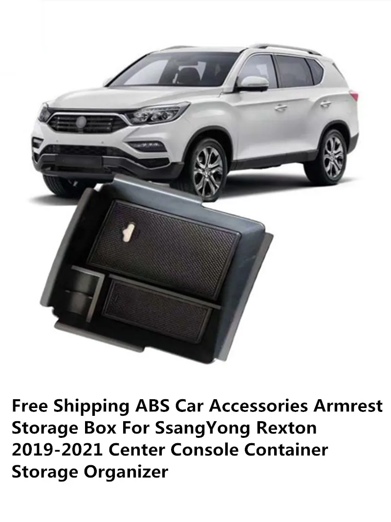 

Бесплатная доставка ABS автомобильные аксессуары подлокотник коробка для хранения SsangYong Rexton 2019-2021 центральная консоль контейнер органайзер ...