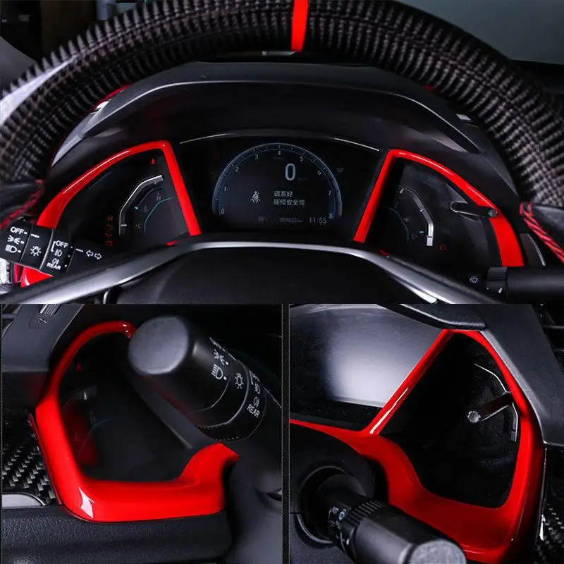 TWISTER.CK для Honda 10th Civic хэтчбек 2016-2018 красная рамка приборной панели внутренняя