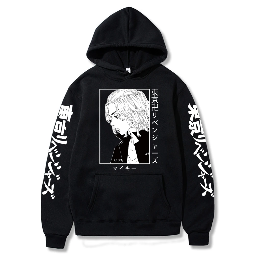 

Hot Tokyo Revengers Hoodie Anime Manjiro Sano Graphic Hoodie for Men Sportswear Cosplay Clothes Boys Black Pullovers