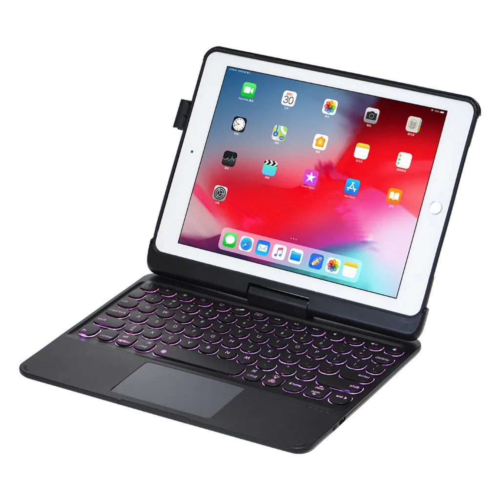 Цветной чехол клавиатура с Bluetooth для iPad/pro9.7/air2 вращающийся на 360 ° защитный сумка