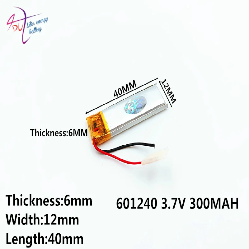 Литий полимерный литий ионный аккумулятор 3 7 В 300 мАч 601240 для Mp3 MP4 MP5 GPS Vedio игр