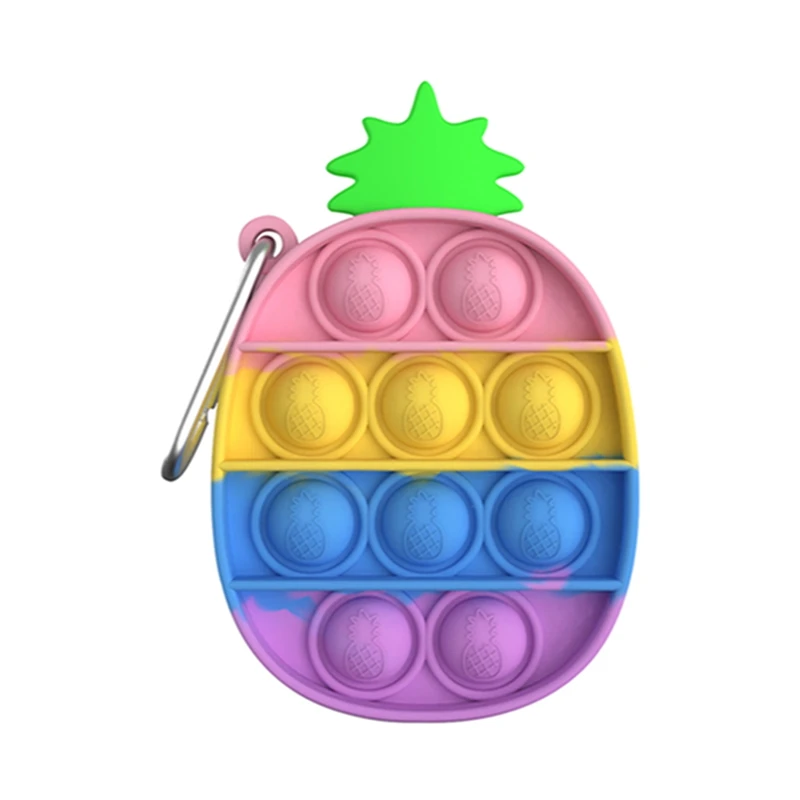 

Mini Push-Pop Bubble Fidget Sensory Toys Keychain Autism Squishy Stress Reliever Toys for Adult Kids Relief Funny Fidget Toys