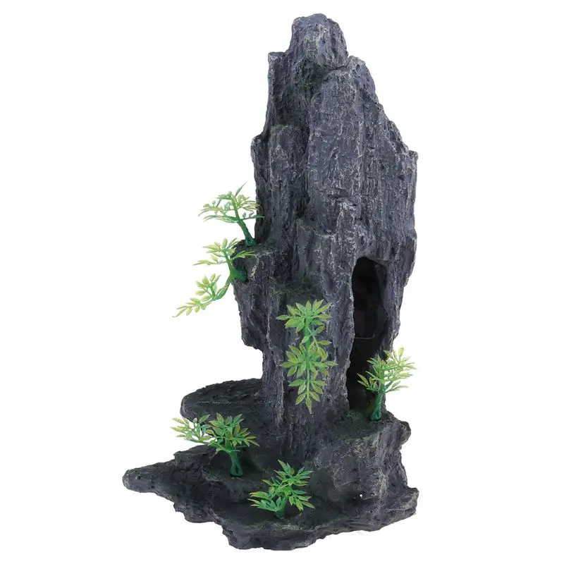 

Aquarium Mountain View Stone Ornament Tree Rock Cave Fish Tank Decoration Dropshipping