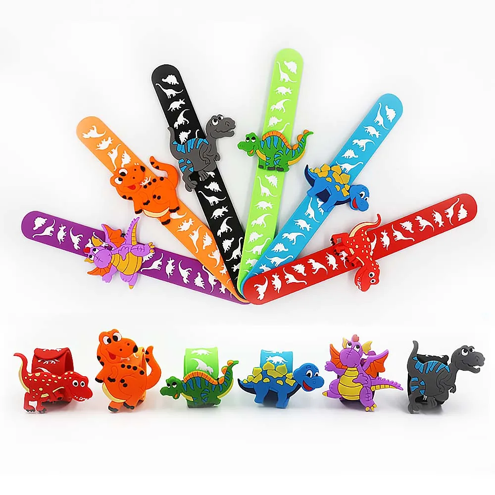 

1PC Kids Wristband Toy Dino Theme Party Dinosaur Silicone Bracelet Rubber Rings Birthday Party Decoration Favor Gift Baby Shower