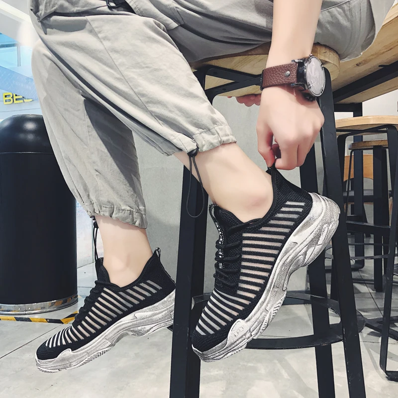 

Outdoor Hollow Out Shoes for Running Men Leisure Sneakers Flat Breathable Mesh Shoes High Quality Simple Shoes Jogging Walking