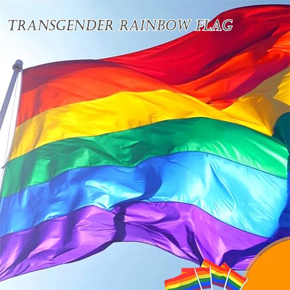 

Радужный Флаг, сшитые полосы для улицы для гей-прайда и лесбиянок ЛГБТ, устойчивый к выцветанию, полиэфирный флаг SLC88