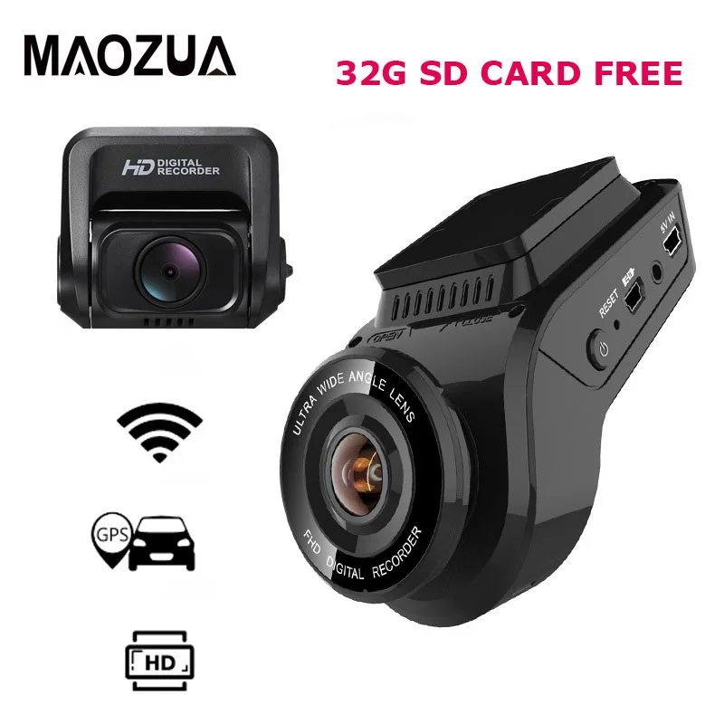 Автомобильный видеорегистратор 2160P 4K Ultra HD с 1080P тыловой камерой WiFi gps регистратор ADAS двойной объектив видеорегистратор Автомобильный видеорегистратор с функцией ночного видения+ 32G sd-карта