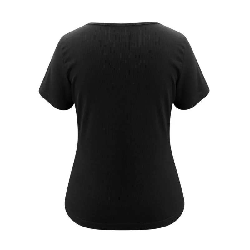 

ETOSELL Hollow Out Slim Round Neck T-shirt Women Short Sleeves Summer Tee Tops