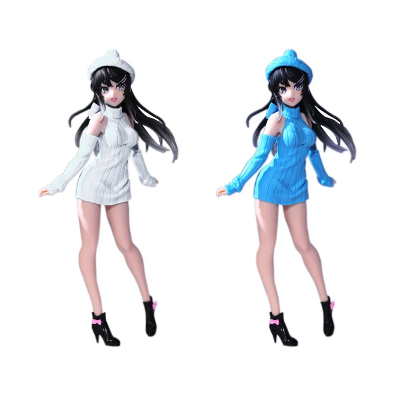 

Anime Rascal Does Not Dream of Bunny Girl Judai Sexy Taito Aobuta Sakurajima Mai Knit Dress Senpai PVC Action Figure Model Toys