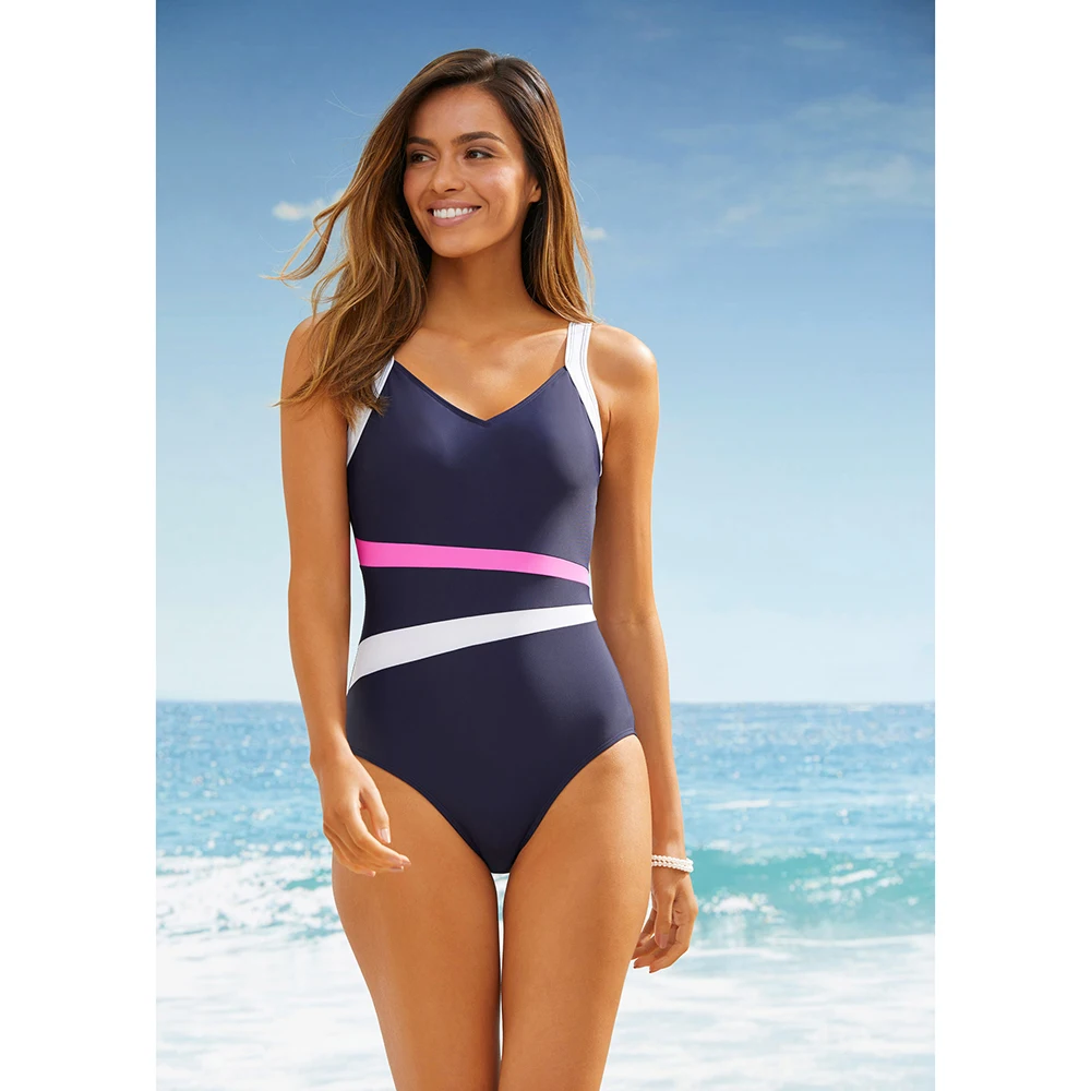 

One Piece Swimsuit Striped Swimwear Sexy Backless Beachwear Vintage Slimming Bodysuit Summer Bathing Suit S~XXL