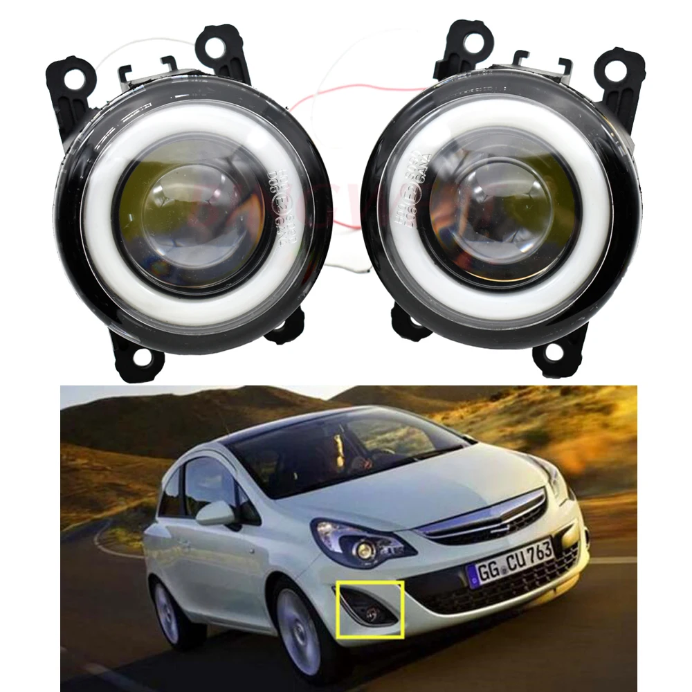 

2PCS/Pair Fog Lamps Angel Eye DRL Daytime Running Light For Opel Corsa D Hatchback 2006- 2012 For Zafira B MPV A05 2005-2011
