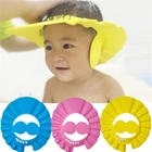 Регулируемая Шапочка для душа для детей, защита глаз, щит для мытья волос для детей, водонепроницаемая шапочка, детская безопасная шапочка для душа, детская шапочка для ванны