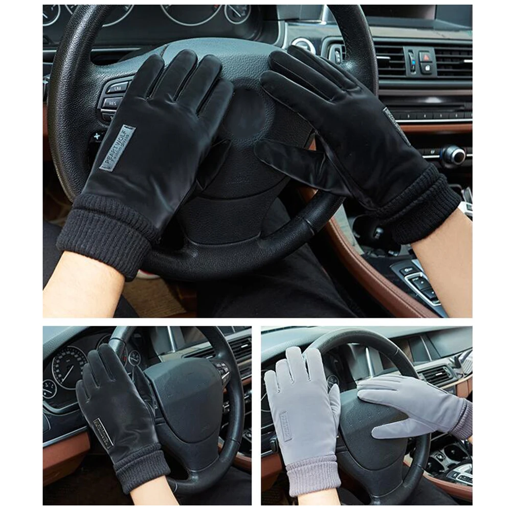 

Winter Warm Gloves for Men Windproof Cold-proof Waterproof Fleece-Lined Touch Screen Sport Gloves for Cycling Skiing