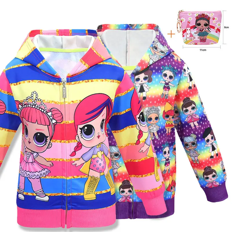 Новинка 2019 года куртка на молнии с изображением куклы из мультфильма сюрприз в