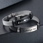 Персонализированные браслеты YWSHK для мужчин, на заказ, гравировка имени любимого человека, дата, классический браслет из нержавеющей стали, подарок