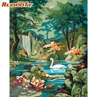 Набор для рисования по номерам RUOPOTY для творчества 60x75 см, акриловые краски по номерам для взрослых, озеро, ландшафт, современные стены, украшение для дома