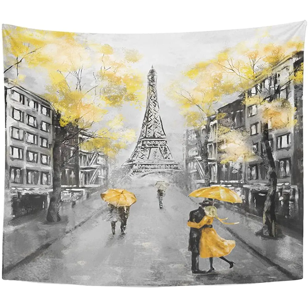 

Роскошный гобелен, картина маслом, пейзаж Парижа, Европейского города, Франция, Эйфелева башня, домашний декор, настенное украшение для гост...