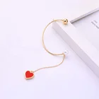 Минималистичные серьги-капли с эмалью в форме сердца для женщин, серьги-капли с искусственным жемчугом из сплава золотого цвета, вечерние ювелирные изделия