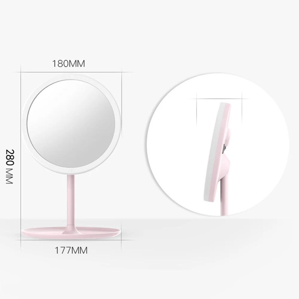 

USB Rechargeable LED Adjustable Daylight Cosmetic Makeup Mirror Desktop Lamp Smart Fill Light Beauty Dormitory Make Up Mirror