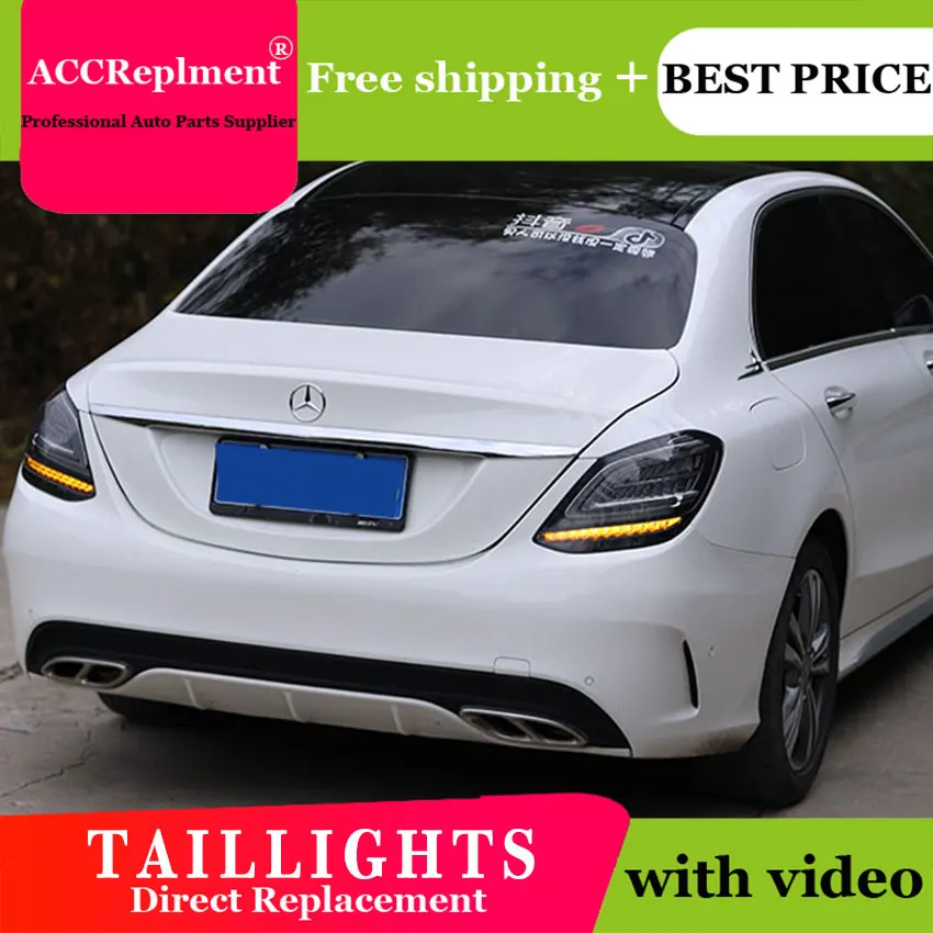 

2PCS Car Styling for Benz C-Class W205 Taillights 2014-2020 for W205 LED Tail Lamp+Turn Signal+Brake+Reverse LED light