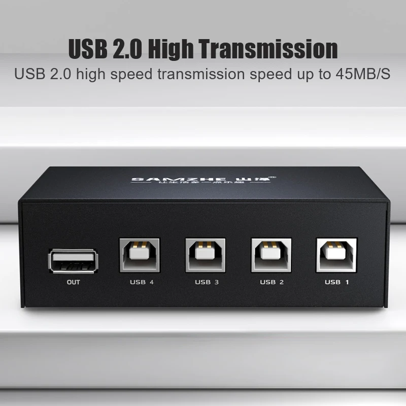 SAMZHE KVM переключатель принтера коммутатор 4/2 шт общий доступ 1 устройство для