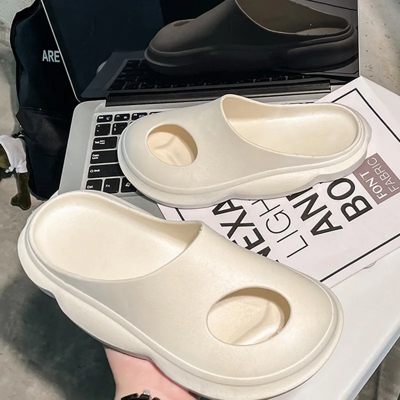 

Сланцы женские и мужские однотонные, мягкая обувь на толстой нескользящей подошве, для ванной комнаты, школьные Тапочки для ванной комнаты