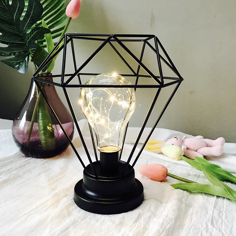 Железный подсвечник из кованого железа алмазная настольная лампа кованый Ночник