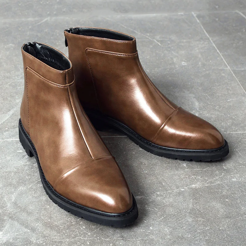 UPUPER/мужские Модельные ботильоны на молнии удобные ботинки Челси из