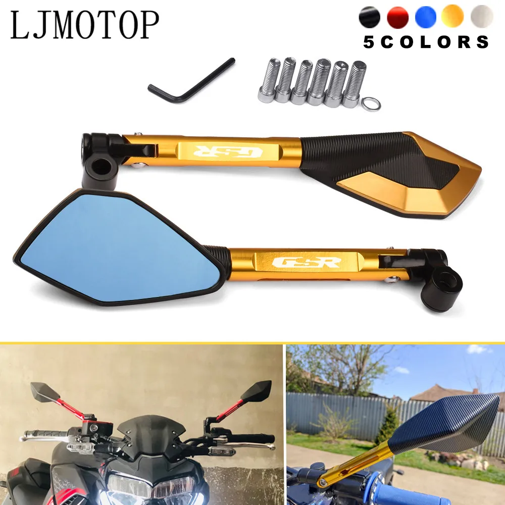 

For SUZUKI GSR400 GSR600 GSR750 GSR 400 600 750 gsr 2012 GSR CNC Motorcycle Handlebar Rear View Mirrors Blue Anti-glare Mirror
