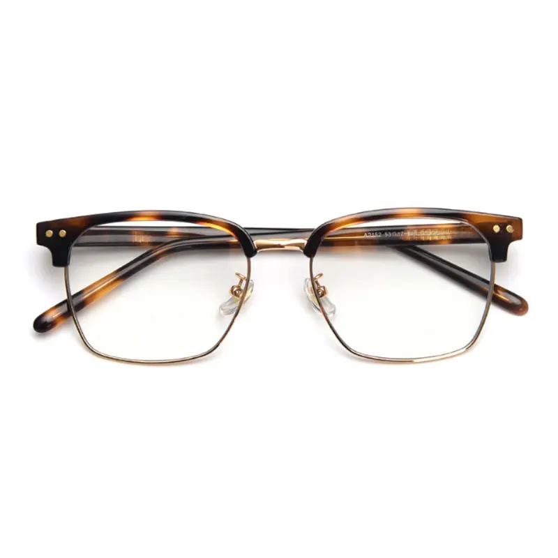 

Square Cat Eye Metal Glasses Eyebrow Frames Ultralight Women Optical Fashion Computer Acetate Glasses 50440