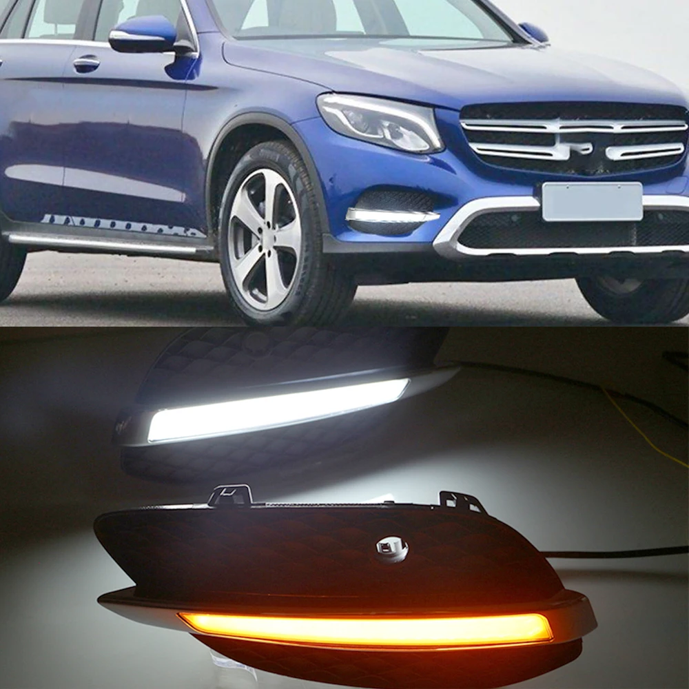 Автомобильный мигающий 1 Набор для Mercedes Benz GLC X205 2015 2016 светодиодный дневный