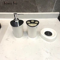 3pcs bathroom accessories set plastic soap dispenser toothbrush toothpaste holders soap box washing tools set