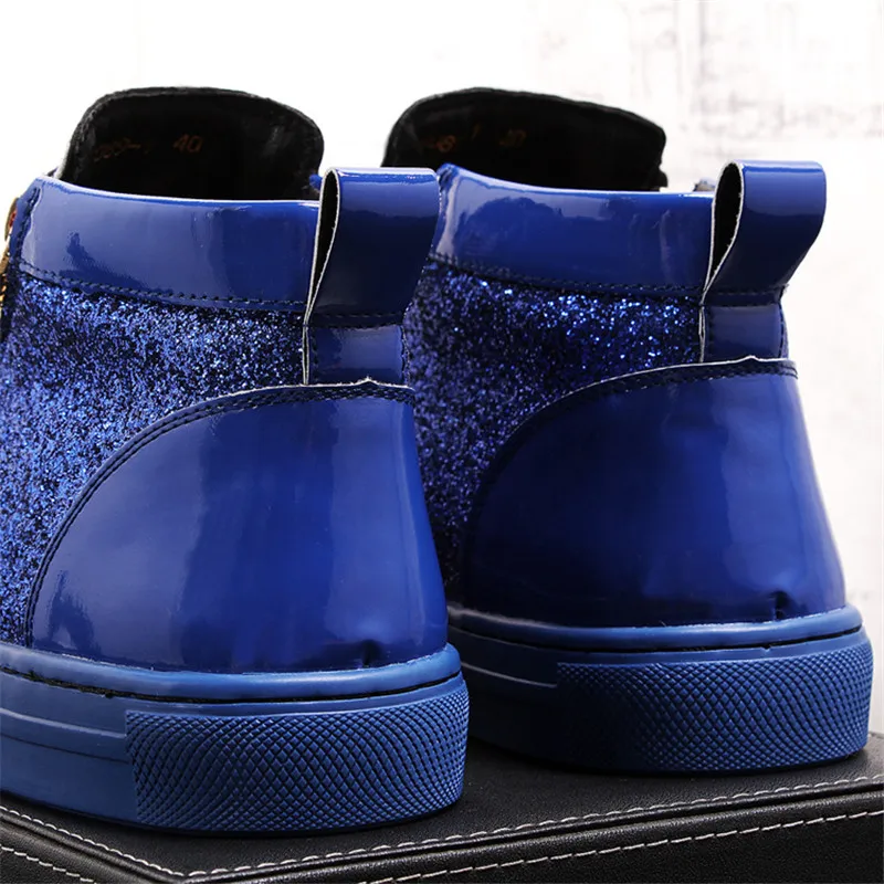Jual Fashion Sing Sneakers Atasan Tinggi Pria Sepatu Kasual Pantofel Hip Hop Sepatu Bot Pergelangan Kaki Ritsleting Flat Penambah Tinggi Pria Zapatillas Hombre