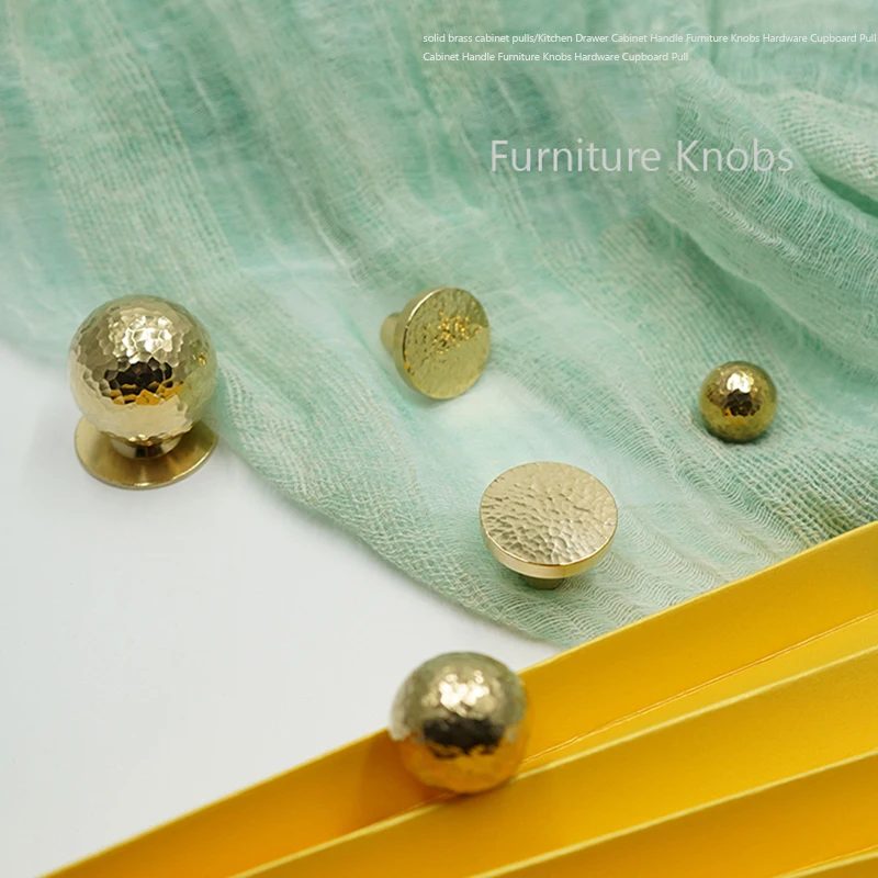 Ручки и ручки ручной работы из твердой латуни круглые для шкафа шкаф выдвижной
