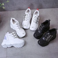 hidden heel white shoes platform muffin daddy shoes womens ins fashionable shoes new versatile sports casual shoes