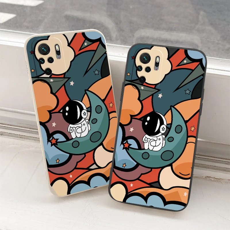 

Moon Astronaut Silicone Case For Xiaomi Redmi Note 10 10S 9T 9 8 7 Pro Max Redmi 9 9A 9T K40 K30 K20 Pro Phone Back Cover Case