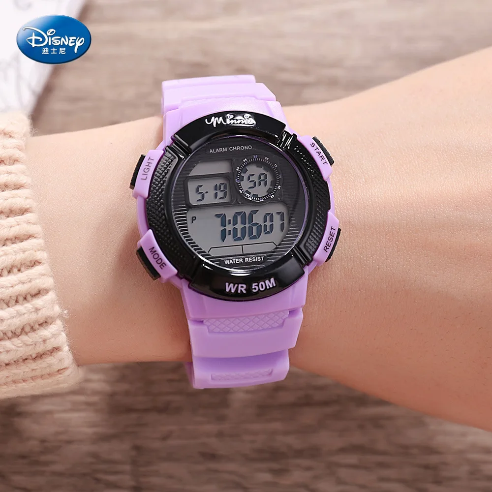 

Disney Children's Waterproof digital Watch Pupils Cool Multi-function kids watches Complete Calendar 5Bar Plastic Week Display