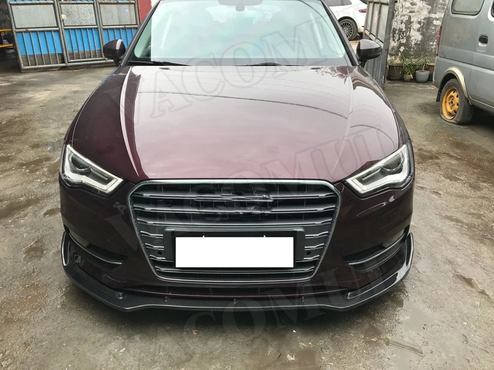 Углеродного волокна передний бампер спойлер для Audi A3 Sline S3 Седан 4 двери стайлинга автомобилей