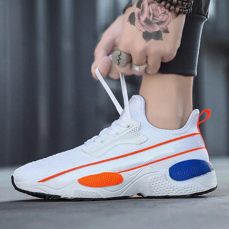 

Sapatos Casual Solid White Fashion Knitting Casual Shoes Men Zapatos Casuales Para Hombre Breathable Sneakers For Leisure