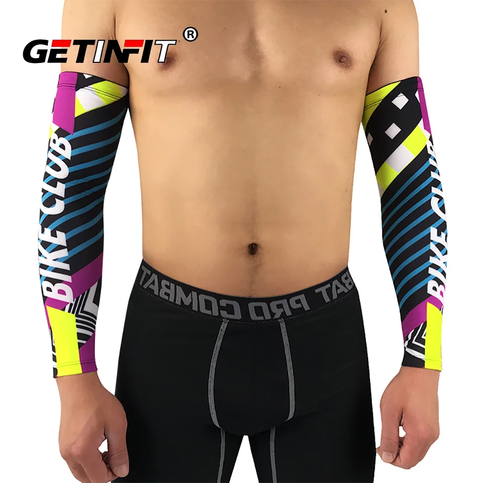 

Getinfit 2 шт. поддержка рук для езды на велосипеде теплые Рукава для езды на велосипеде баскетболе бега Спортивная накладка на руку Защита от УФ...