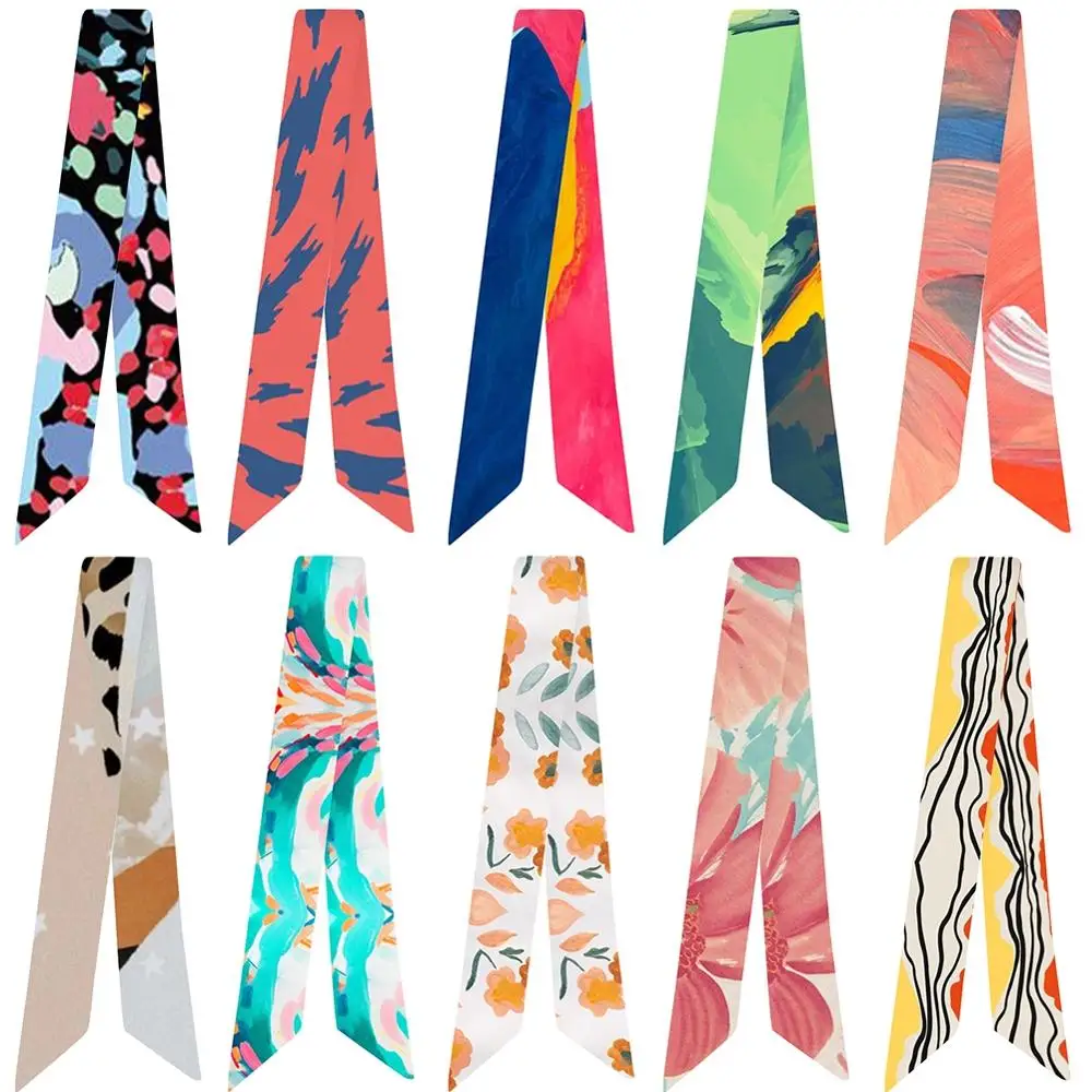 

New Arrivals Bag Scarf Print Silk Scarf Women Small Bag Ribbon Fashion Female Hair Ribbons Fashion Handbag Print Scarves
