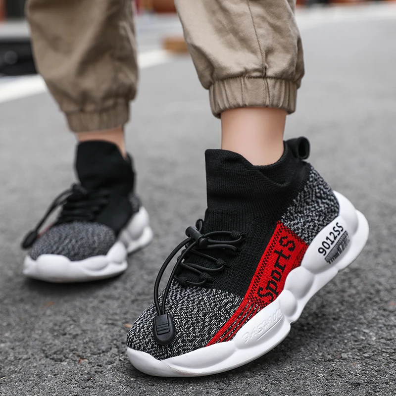 

Children Casual Kids Walking Shoes for Boys Girls Sneakers Breathable Anti-Slip Soft Sole Spring Autumn Socks Shoes Elastic Band