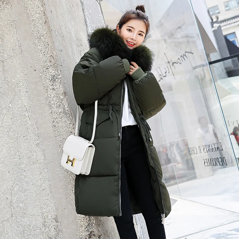 

JCHB 2021 Coats Casual Fashion Slim Women and Jackets Solid Loose Hooded Winter Padded Jacket Pocket Fur Collar Parkas Mujer Inv